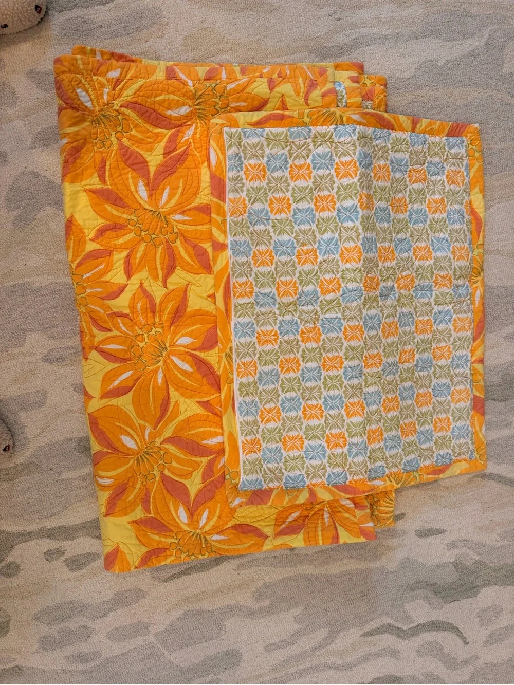 Company C Reversible Twin Comforter and Pillow Sham